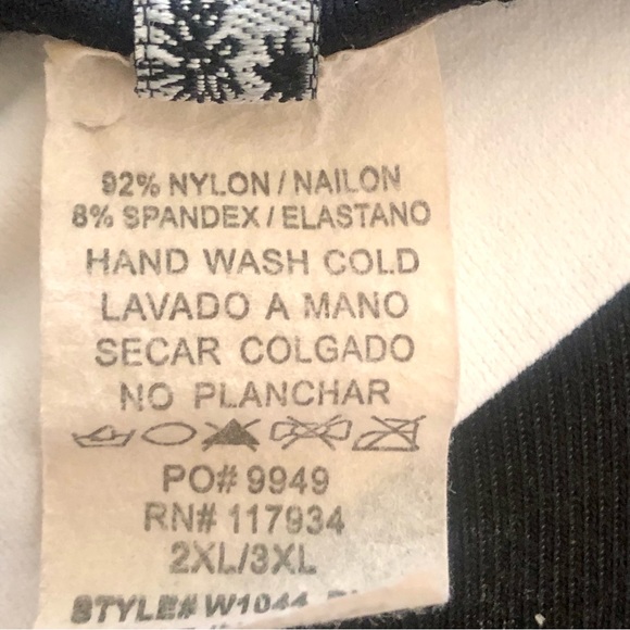 Rhinestone & Silver Studded Black + White Cami Tanks 2X/3X Plus Size - Picture 5 of 7